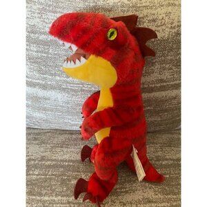 Build  A Bear‎ 19" Red Raptor Plush Dinosaur BAB Stuffed Animal.